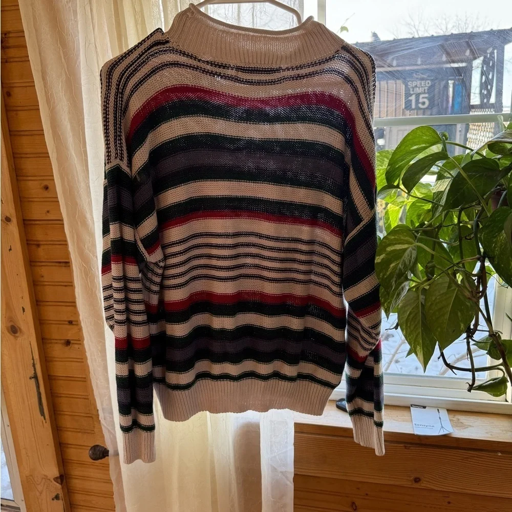 Vintage Striped Multicolor Turtleneck Sweater - Picture 7 of 7